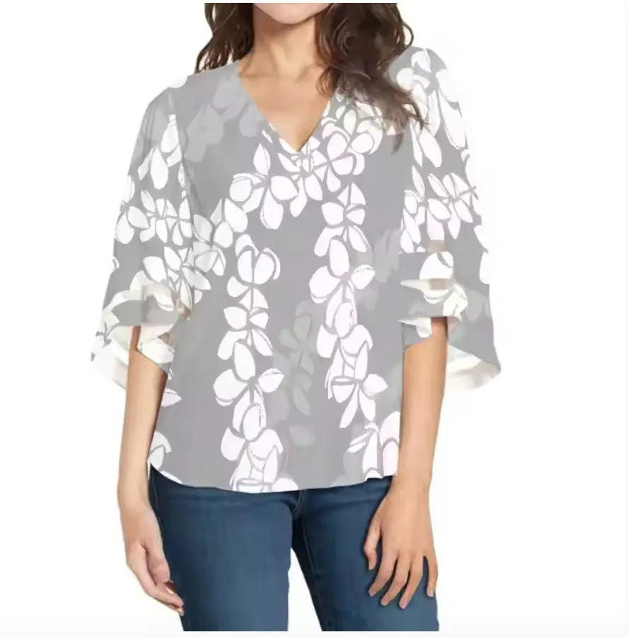 灰色花卉印花款