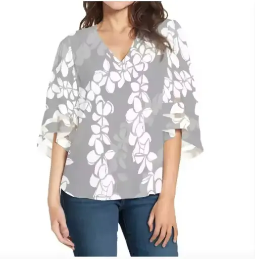 灰色花卉印花款